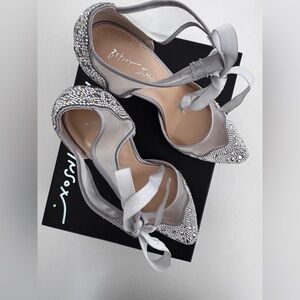 Chic Silver Embellished Women's Heels